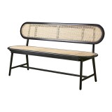 RATTAN INNER BENCH BLACK NATURAL 160   - BENCHES